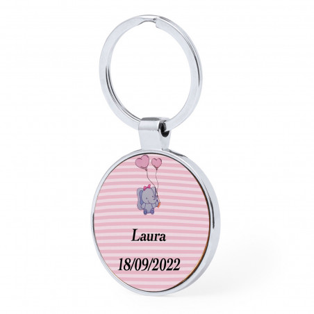 Chaveiro redondo de metal personalizado para detalhes de batizado