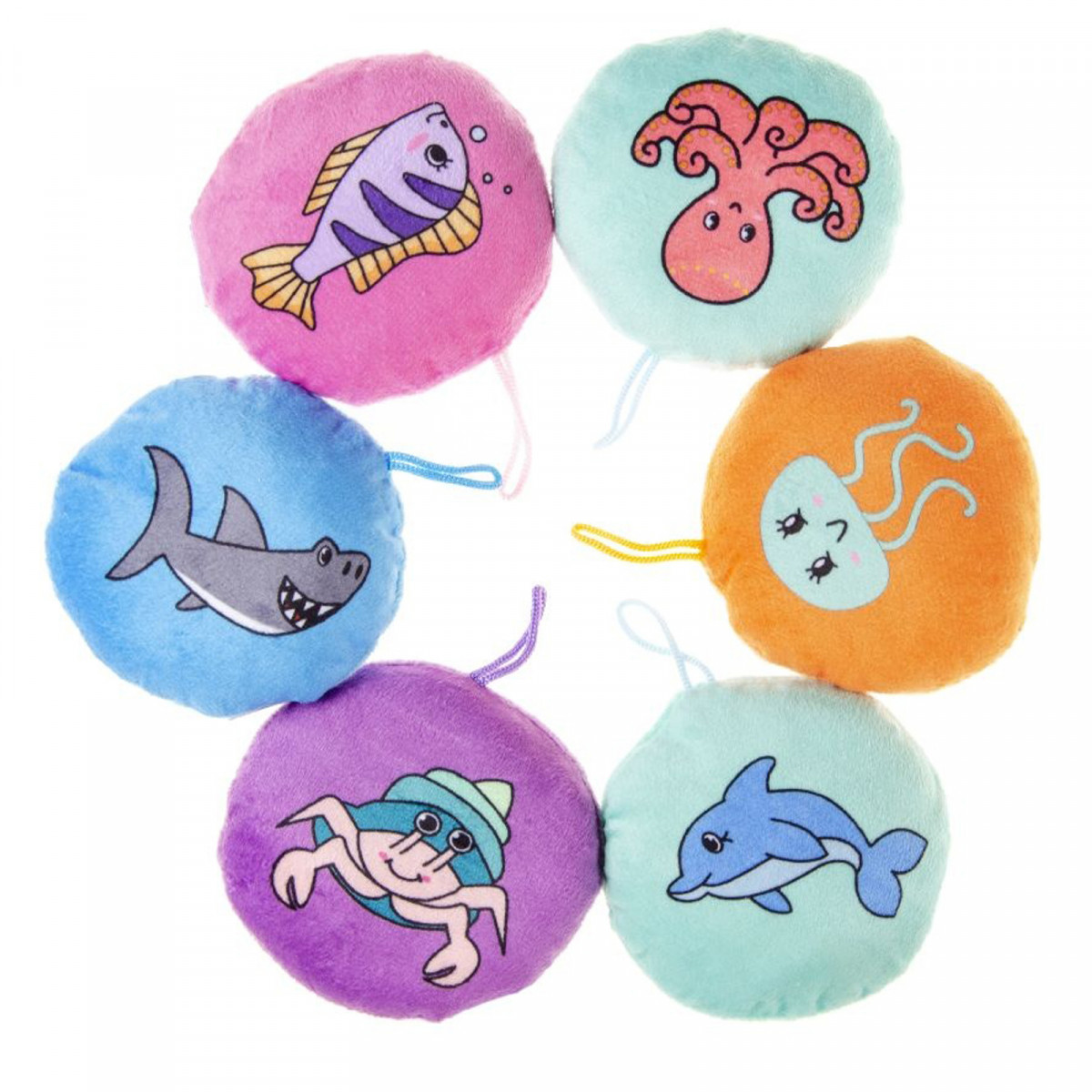 Mini almofada de pelúcia de animais marinhos
