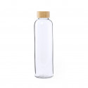 Botelha de cristal com tampa de bambu personalizada para detalhes