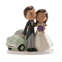 Figura noivos carro para bolo de casamento
