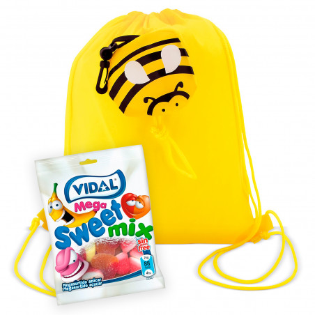 Mochila de abelha com mix de gomas para detalhes