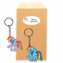Chaveiro de pônei colorido em envelope kraft personalizado para presentes