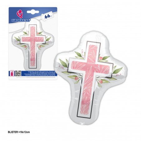 Globo em forma de cruz rosa