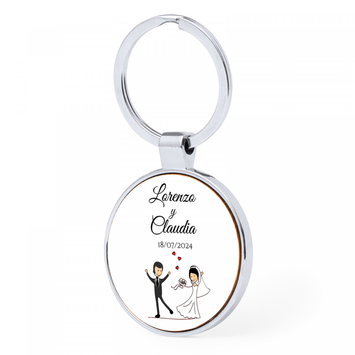 Chaveiro de metal de bambu personalizado para lembrancinhas de casamento