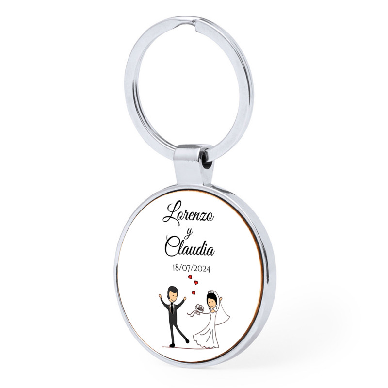 Chaveiro de metal de bambu personalizado para lembrancinhas de casamento