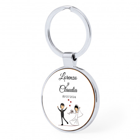 Chaveiro de metal de bambu personalizado para lembrancinhas de casamento