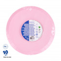 Pratos descartáveis em rosa pastel de 18 cm em pacote de 10 unidades
