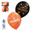 Baloons de látex para Halloween laranjas e pretos em pacote de 6 unidades
