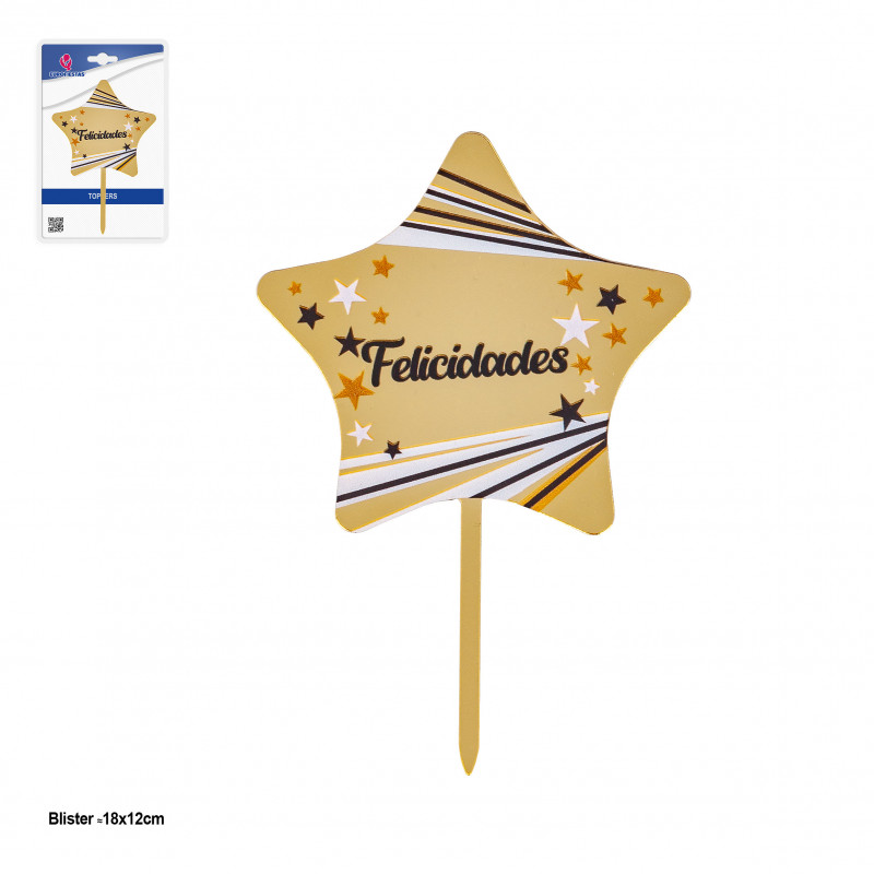 Topper de aniversário em forma de estrela