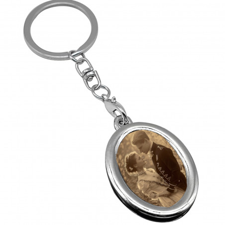 Chaveiro oval com foto