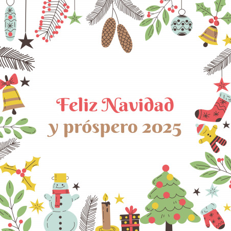 Adesivo quadrado de Natal 5x5 elementos decorativos para detalhes