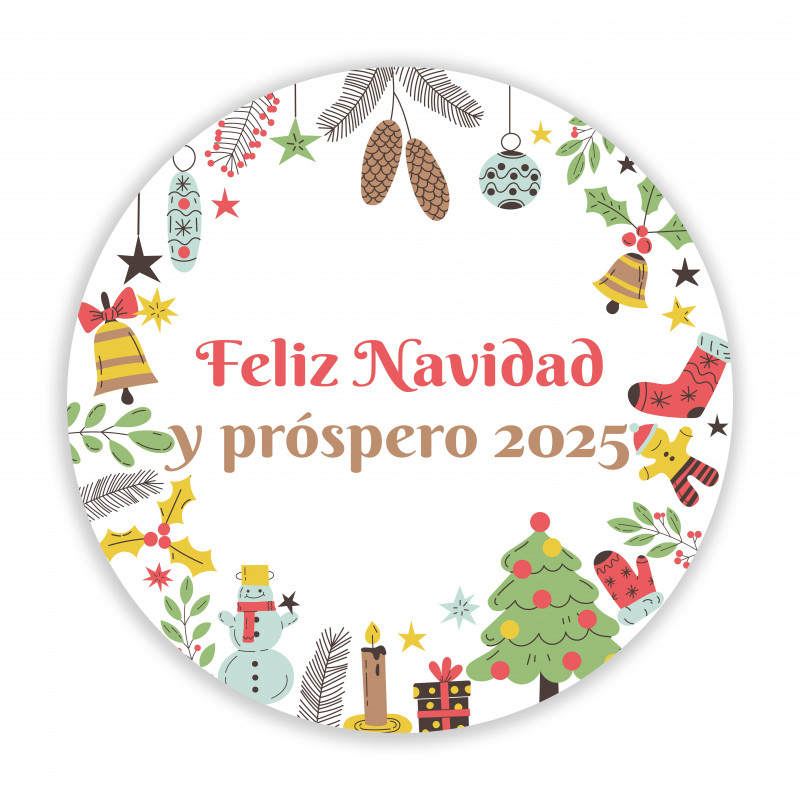 Adesivo redondo de natal 3cm elementos decorativos para detalhes