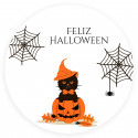 Pote de doces para dentadura de Halloween com adesivo personalizável