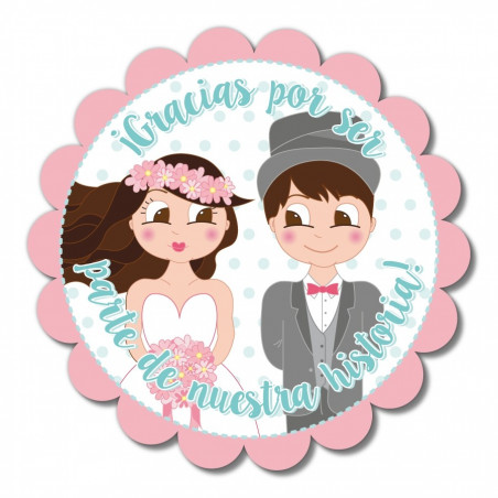 Caneta batom em bolsa de pano rosa com adesivo personalizado para detalhes