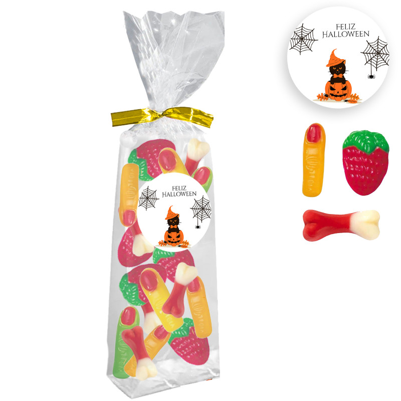 Sacola de guloseimas de Halloween personalizada com adesivo