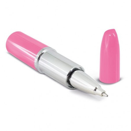 Caneta e gloss labial em formato rosa com estojo personalizado para casamento