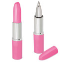 Caneta e gloss labial em formato rosa com estojo personalizado para casamento
