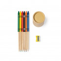 Estojo com cores, ceras e apontador personalizado para detalhes
