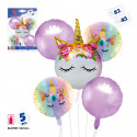 Globos de unicórnios em pacote de 5 peças