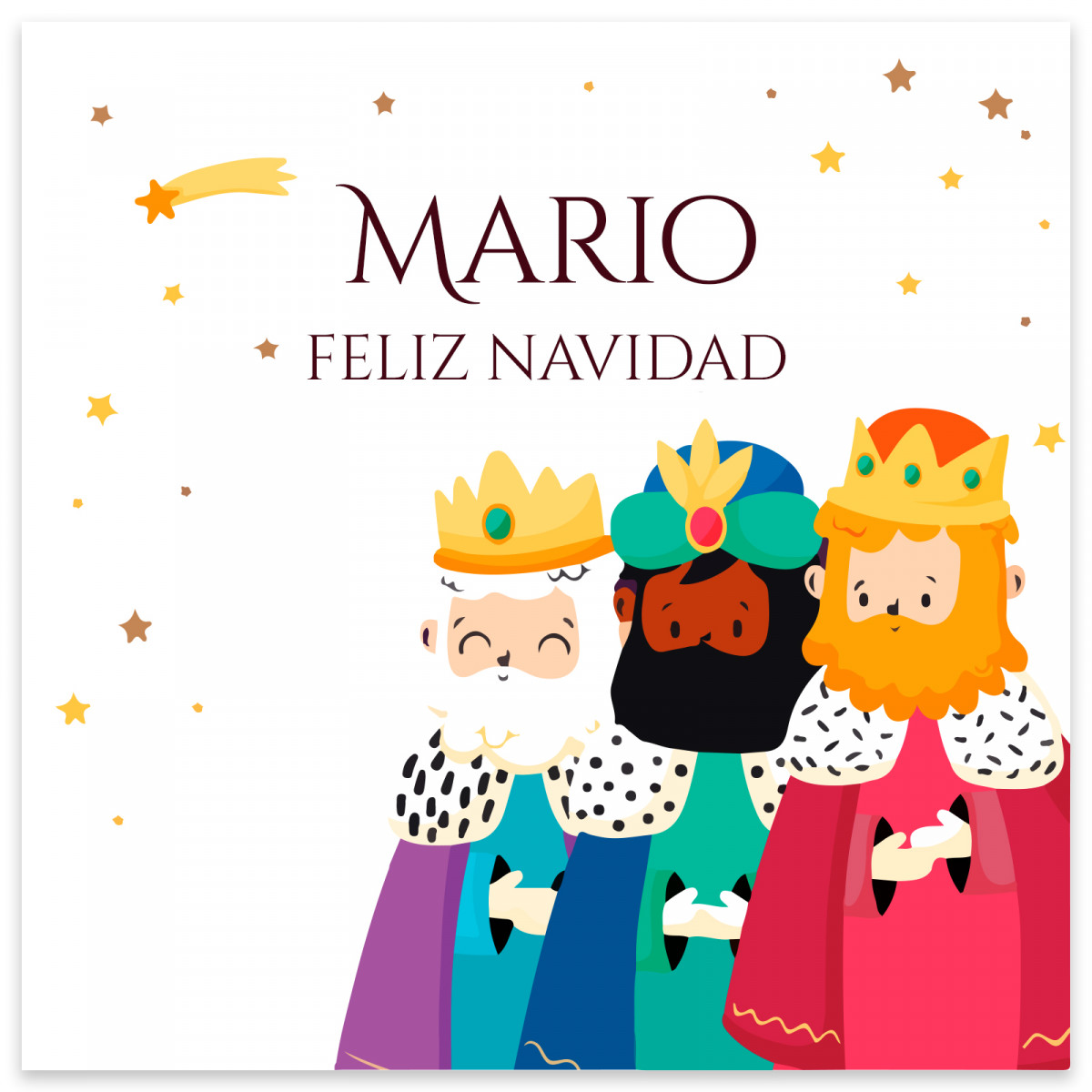 Adesivo personalizável dos Três Reis Magos 5x5cm