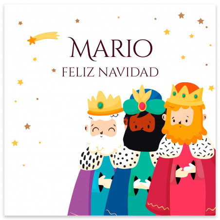 Adesivo personalizável dos Três Reis Magos 5x5cm