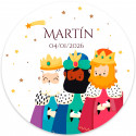 Adesivo personalizável dos Três Reis Magos de 5 cm para mais detalhes
