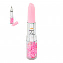 Caneta batom rosa com adesivo personalizado para detalhes de casamentos