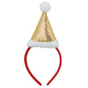 Tiara com Gorros de Natal Dourados