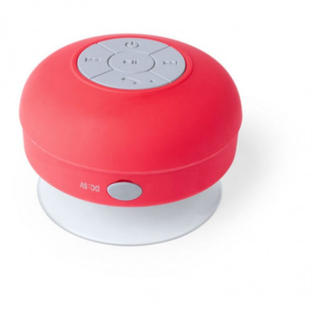 Caixa de som Bluetooth vermelha à prova d'água com adesivo especial de Natal com Papai Noel e amigos