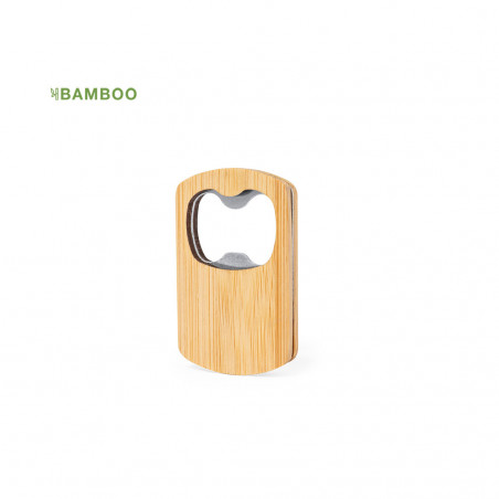 Abridor de garrafas de bambu com adesivo de natal personalizável