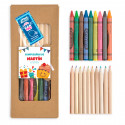 Cores e ceras para colorir em estojo com adesivo personalizável e dipper para detalhes