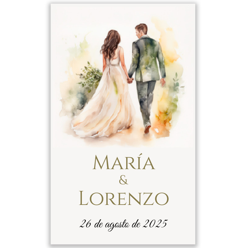Adesivo 3x5 cm noivos personalizado para detalhes de casamento