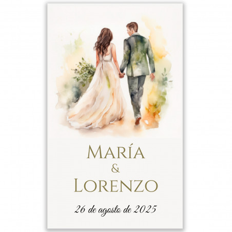 Adesivo 3x5 cm noivos personalizado para detalhes de casamento