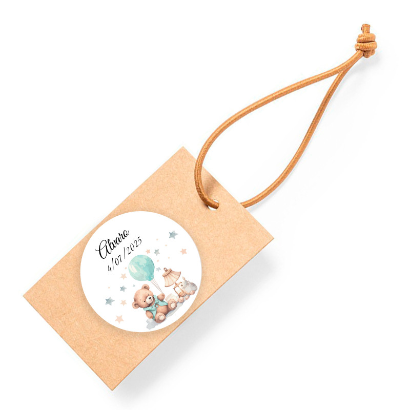 Etiqueta de pendurar personalizada para lembrancinhas de batizado