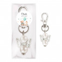 Chaveiro anjo da guarda com adesivo personalizado para batismo