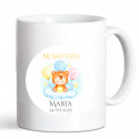 Caneca personalizada com adesivo para lembrancinhas de batizado