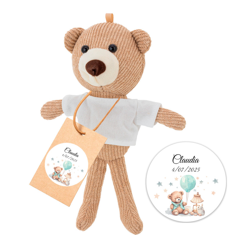 Ursinho de pelúcia com cartão personalizado para pendurar para mais detalhes