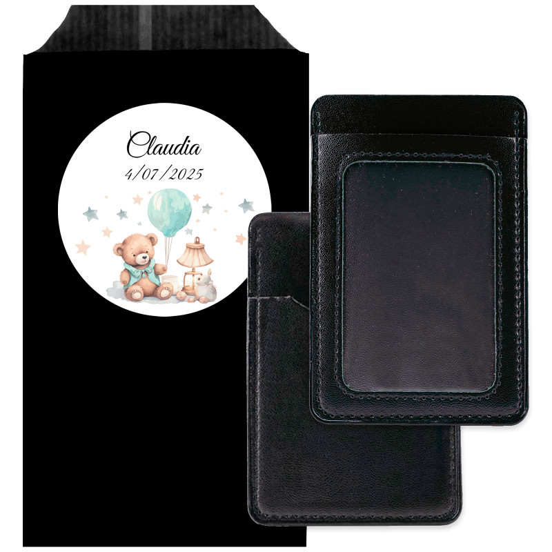 Porta-cartão envelope kraft personalizado para lembrancinhas de batizado