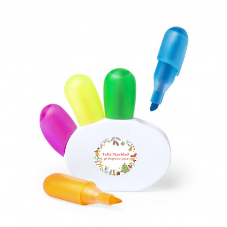 Marcadores fluorescentes personalizados com adesivo de Natal