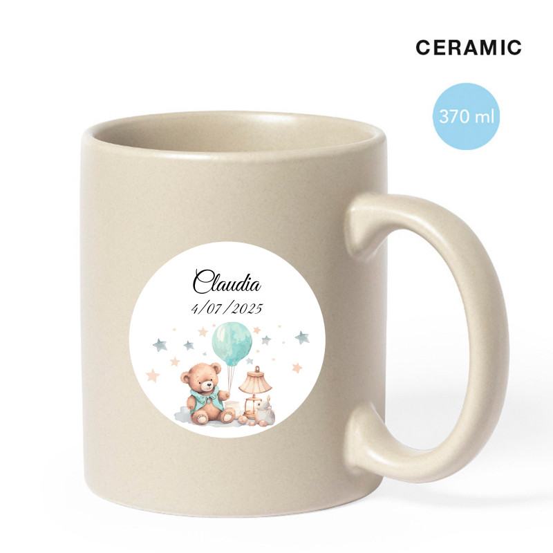 Caneca de cerâmica personalizada para detalhes de batizado