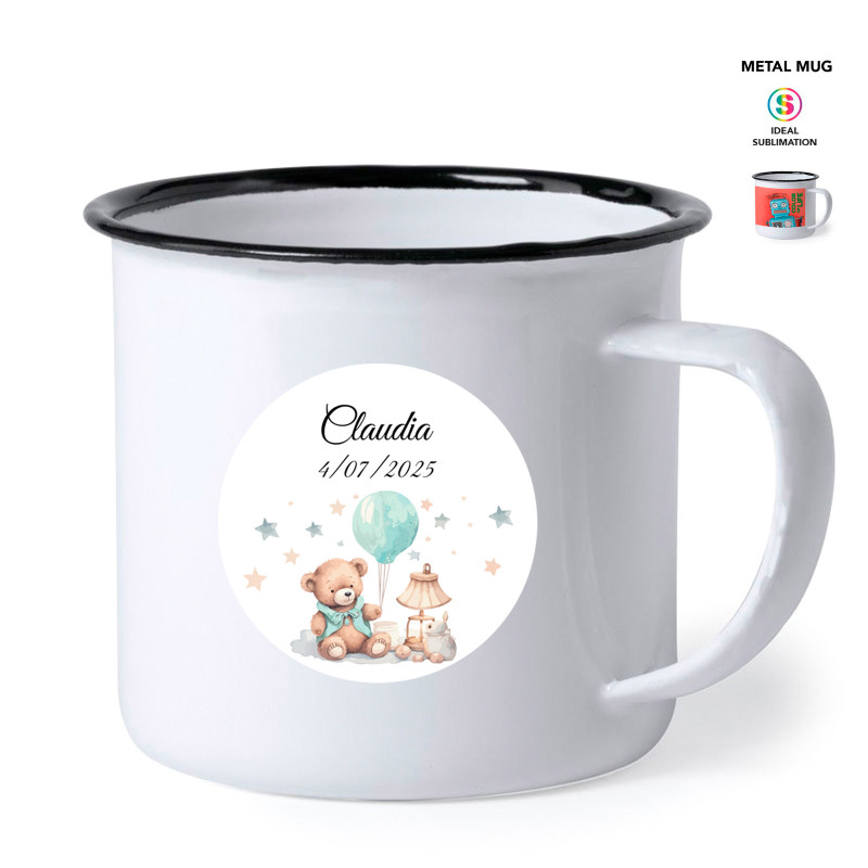 Caneca vintage personalizada para detalhes de batizados