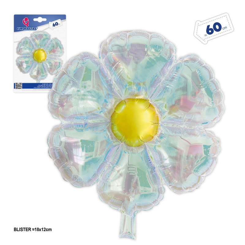 Globo em forma de flor branco brilhante