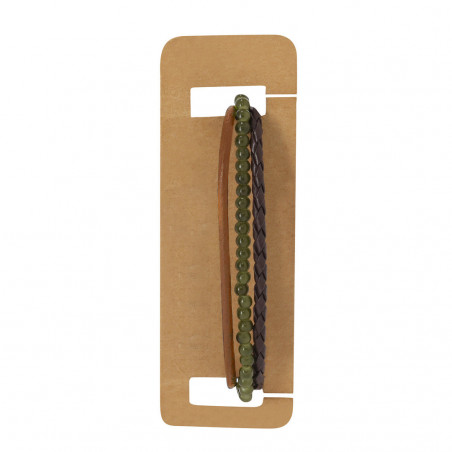 Pulseira de três cordões em envelope kraft e adesivo de comunhão personalizado para menino