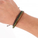 Pulseira de três cordões em envelope kraft e adesivo personalizado de comunhão para menina