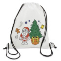 Mochila infantil para pintar com giz de cera incluídos e pirulito personalizado com adesivo de Natal