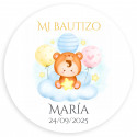 Abridor de bambu com forma de flor e adesivo personalizável para detalhes