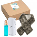 Cachecol para mulher e perfume de presente para o Natal