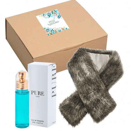 Cachecol para mulher e perfume de presente para o Natal