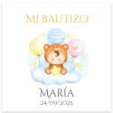 Pulseira com medalha decorativa em bolsa com adesivo personalizável para detalhes