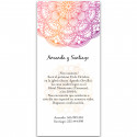 Convite de casamento e eventos com mandala de cores papel vertical